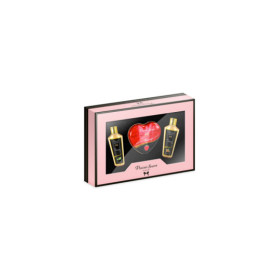 Coffret de massage contenant 2 huiles sèches et 1 bougie de massage 
